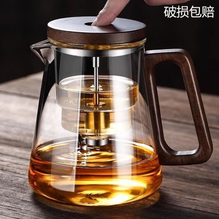 Direct Sales High Borosilicate Heat-Resistant Teapot 2025 New Press-Type Tea-Water Separation Floating Cup Kung Fu Set