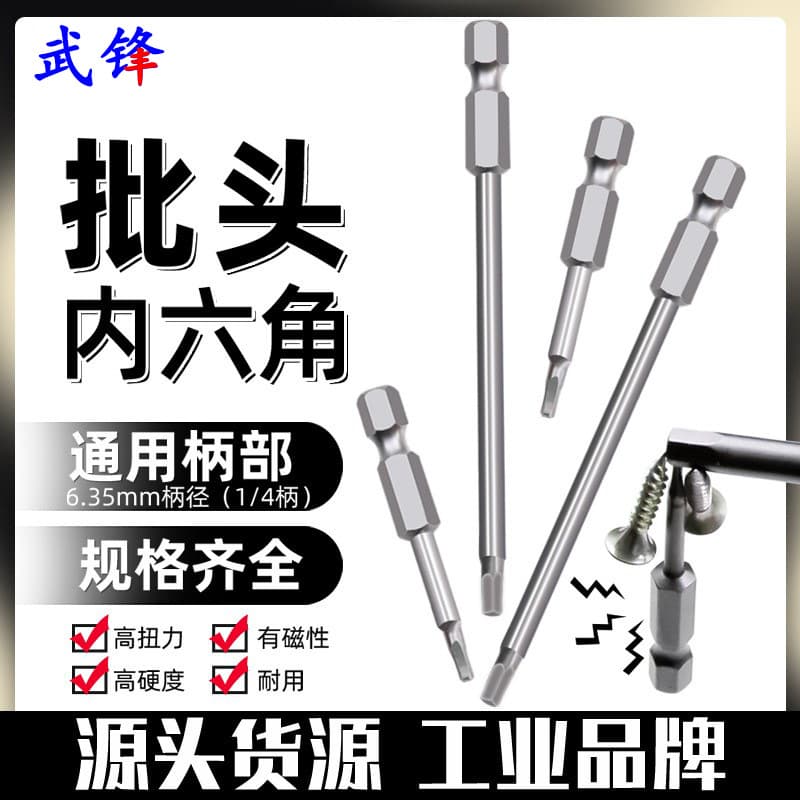 Magnetic Hex Allen Bit Set for Electric Screwdriver, 1/4" Shank Hex Driver Bits, 100mm Length