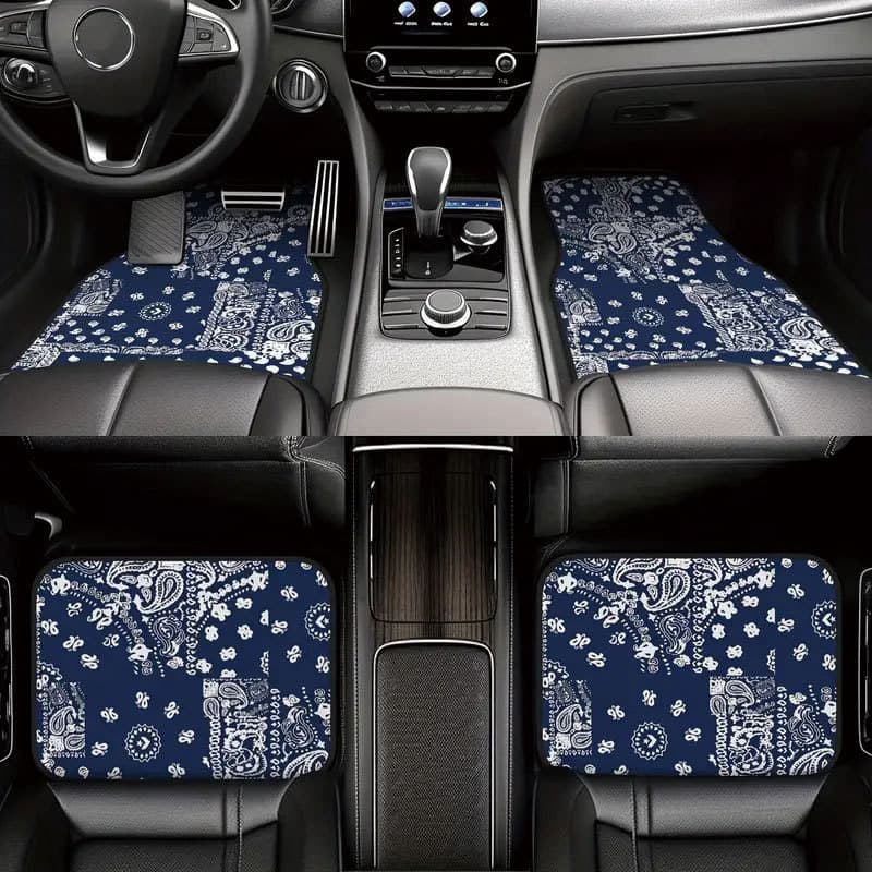 Cross-border TEMU Car Floor Mats, Dirt-Resistant and Easy to Clean 4-Piece Set, Non-Slip Mat, Retro Nordic Style Soft Diatom Mud Floor Mat