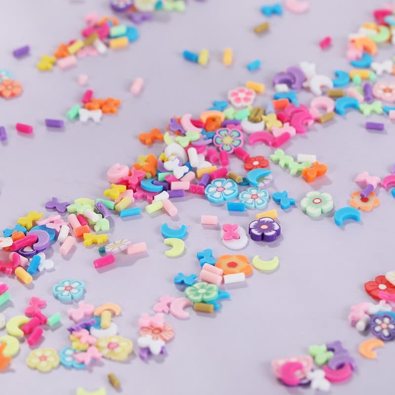 Cartoon Polymer Clay Slice Charms Chocolate Butterfly DIY Flower Moon Shape Colorful Cream Material Kit Accessories Nail Art