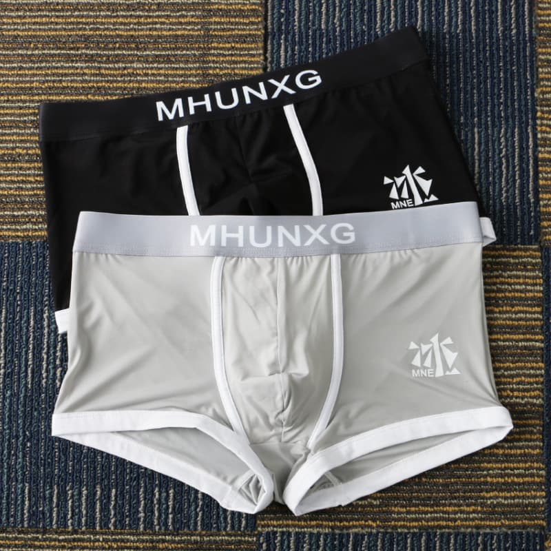 Ice Silk Men's Boxer Briefs Summer Thin Breathable Sports Fashion Four-Corner Underwear