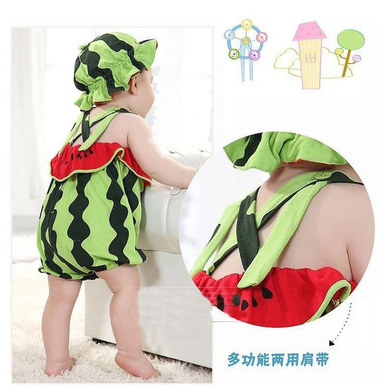 Summer Baby Clothes Children's Romper Pumpkin Watermelon Fruit-Shaped Jumpsuit Photo Shoot Crawling Outfit Summer