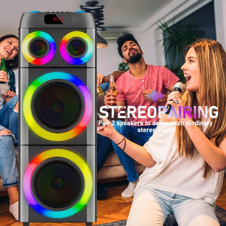 Cross-border New Product Square Dance Bluetooth Speaker, Bluetooth Outdoor High Volume K Song Portable Mobile Wireless Dual Microphone Speaker