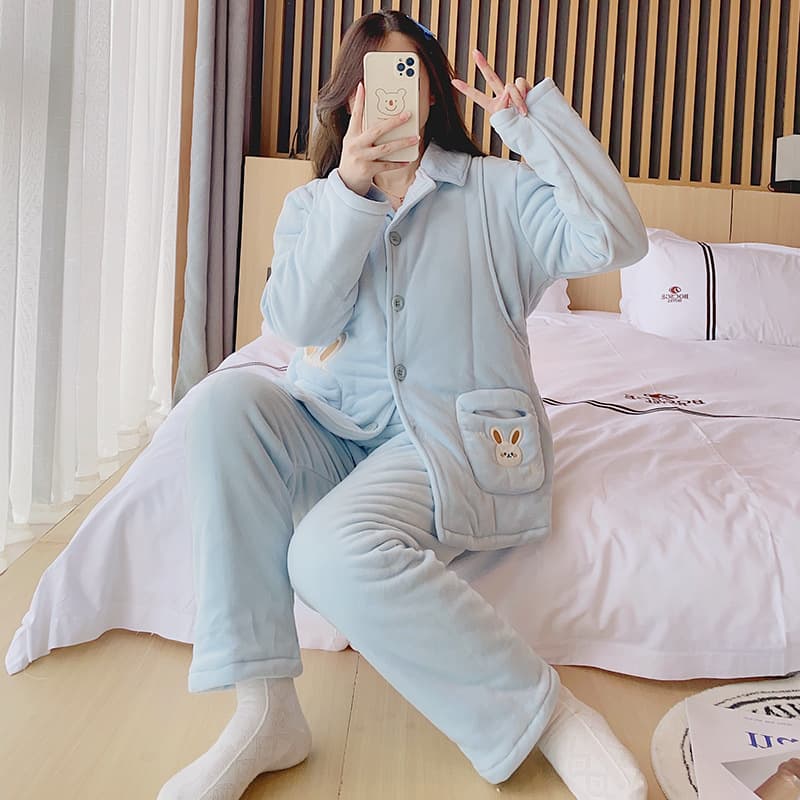 New Baby Velvet Thickened Cotton-padded In-stock Maternity Nursing Soft Set, 2025 Autumn/Winter