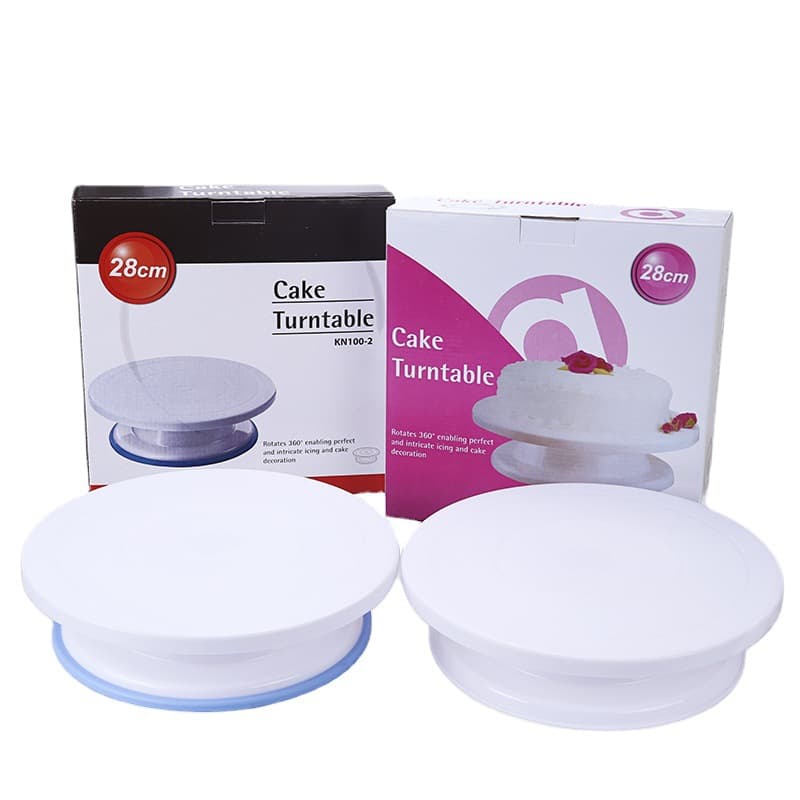 Baking Turntable Cake Rotating Stand DIY Plastic Tool with Bearing Rotation Non-Slip