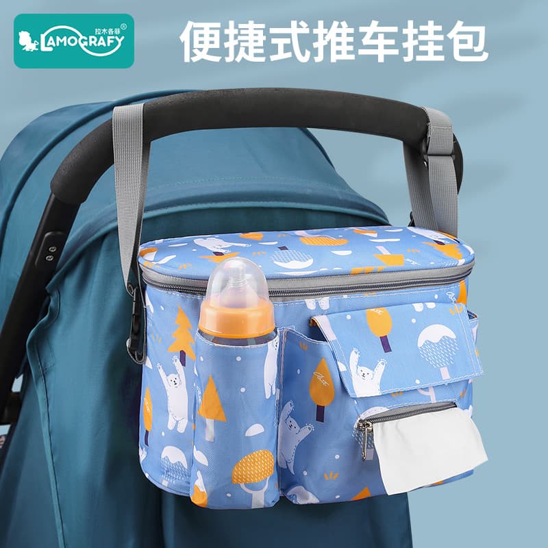 Factory Direct Baby Stroller Hanging Bag Multifunctional Outdoor Diaper Bag Waterproof Baby Care Storage Bag Stroller Bag Universal Standard
