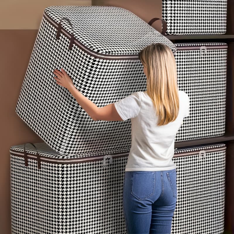 2026 New Cross-border Drop Shipping 3/1 47.55 Gallon Houndstooth Can Tin Cross-border Drop Shipping