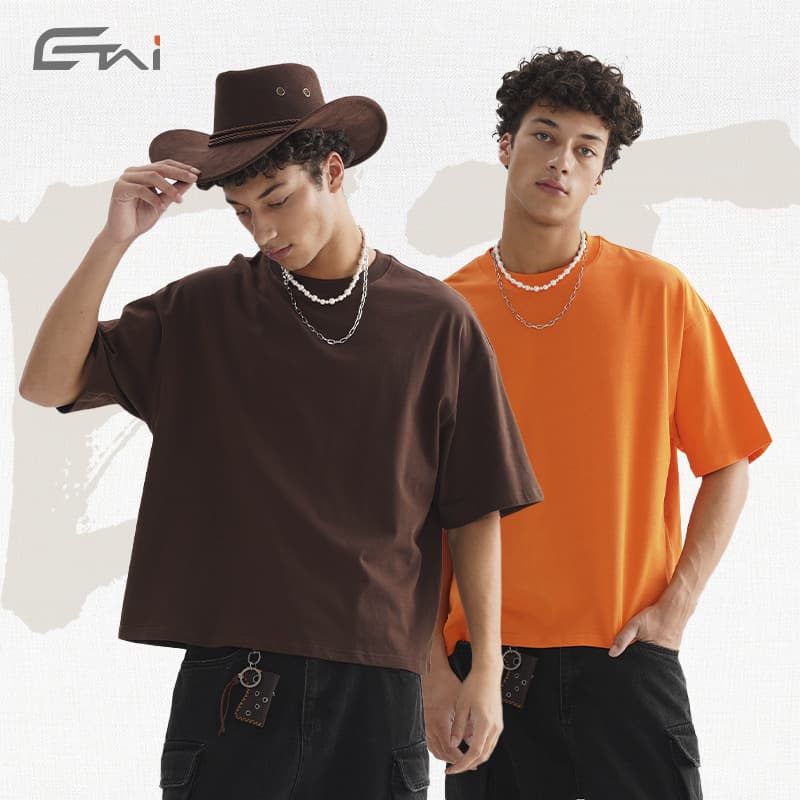ETAI Menswear | Trendy Brand Boxy Fit Pure Cotton Short Wide Short Sleeve High-Quality Drop Shoulder Loose Crew Neck T-Shirt for Men