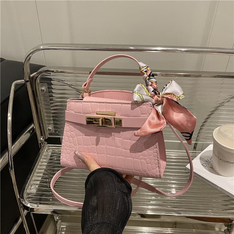 2026 Korean Style Spring New Trendy Small Square Bag for Women Commuter Casual High-Fashion Crossbody Lock Buckle Bag