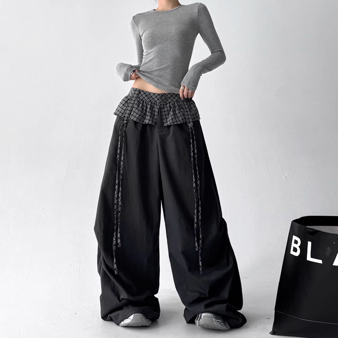 American High Street Wide-Leg Pants for Women 2026 New Versatile BF Lazy Style Cargo Pants Trendy Student Athletic Casual Long Pants