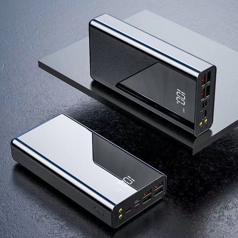 Full Mirror Large Capacity Power Bank Wholesale 50000mAh Outdoor 80000mAh Mobile Phone Digital Display Portable Charger