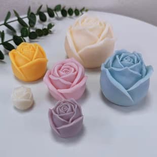 Flower Rose DIY Scented Candle Gypsum Mousse Cake Decoration Silicone Mold Rose Ice Cube Mold