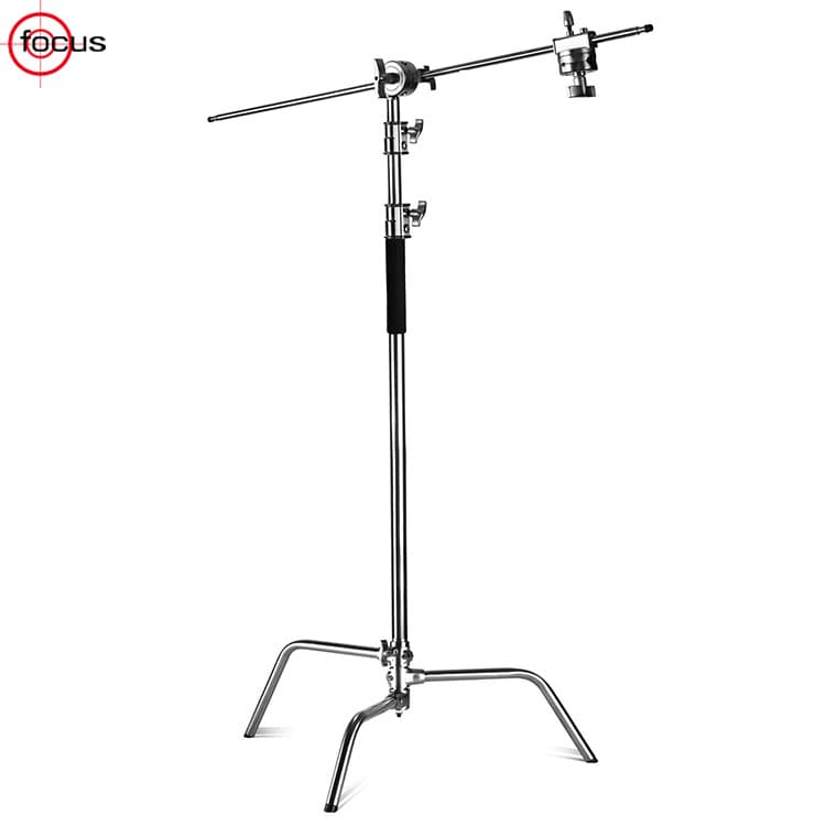 C-Type Photography Magic Arm Light Stand 40-inch, Stainless Steel Diagonal Arm Flag Holder Detachable Studio Light Stand