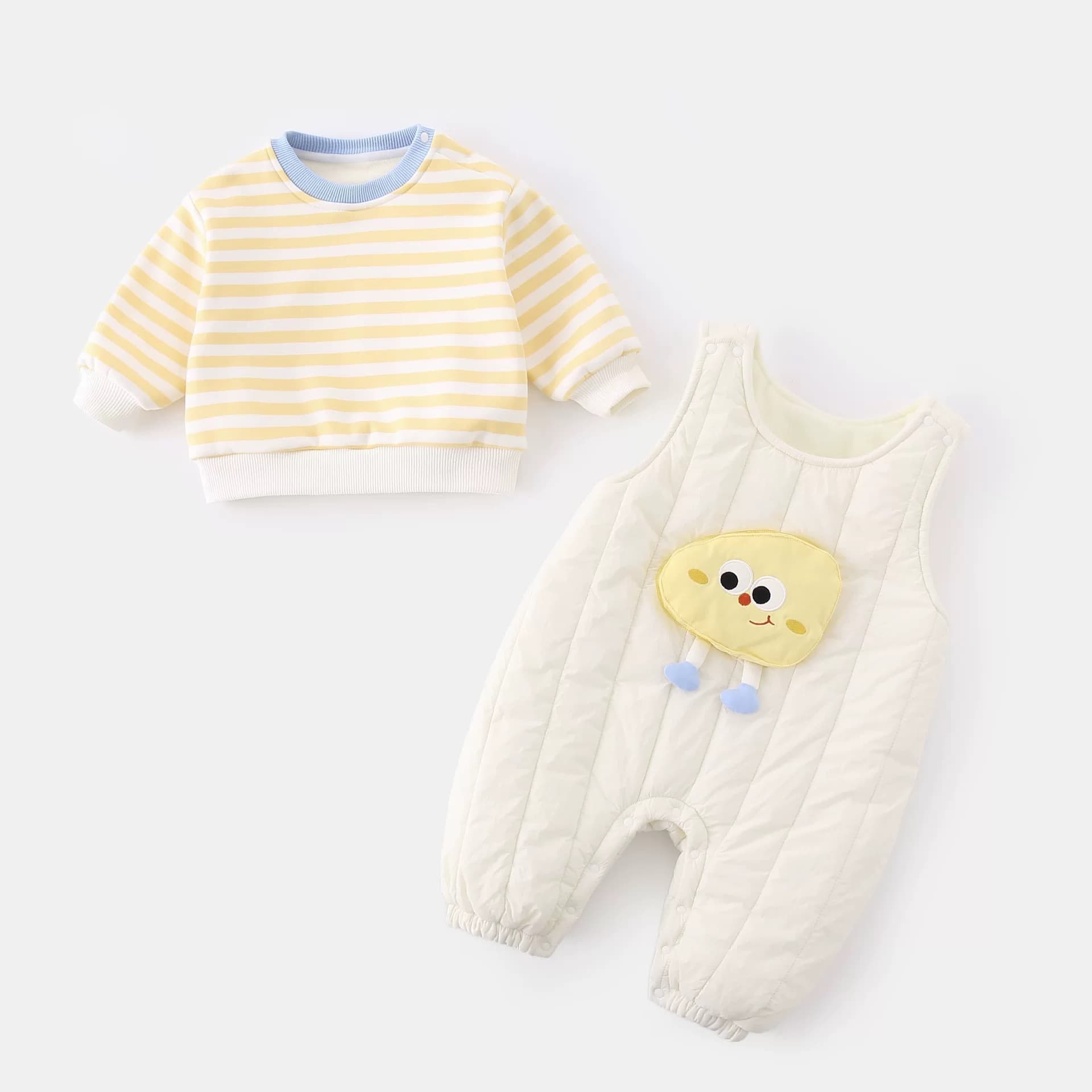 Baby clothes, winter clothes, infant and toddler velvet striped tops, going out clothes, quilted overalls, jumpsuits, autumn and winter clothes