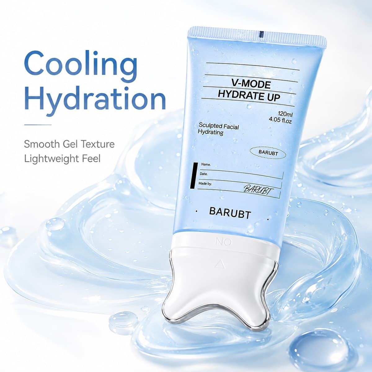 Cross-border smooth gel texture facial care cream integrated scraping massage head portable skin care hose