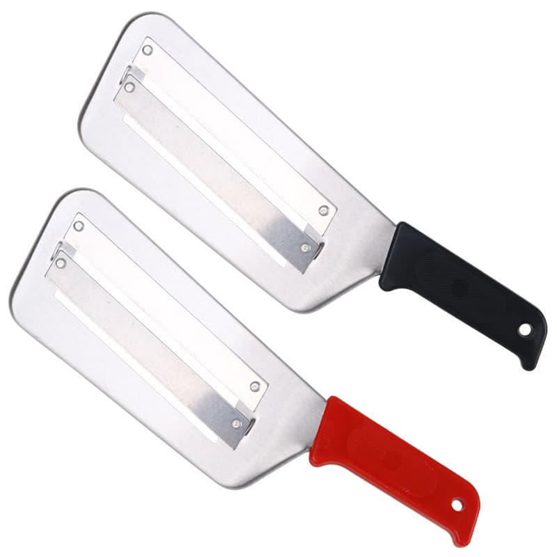 Stainless Steel Peeling Knife Double-Edged Planer Multi-Function Cabbage Shredder Julienne Cane Knife Rubber Handle Slicing Shredding Knife