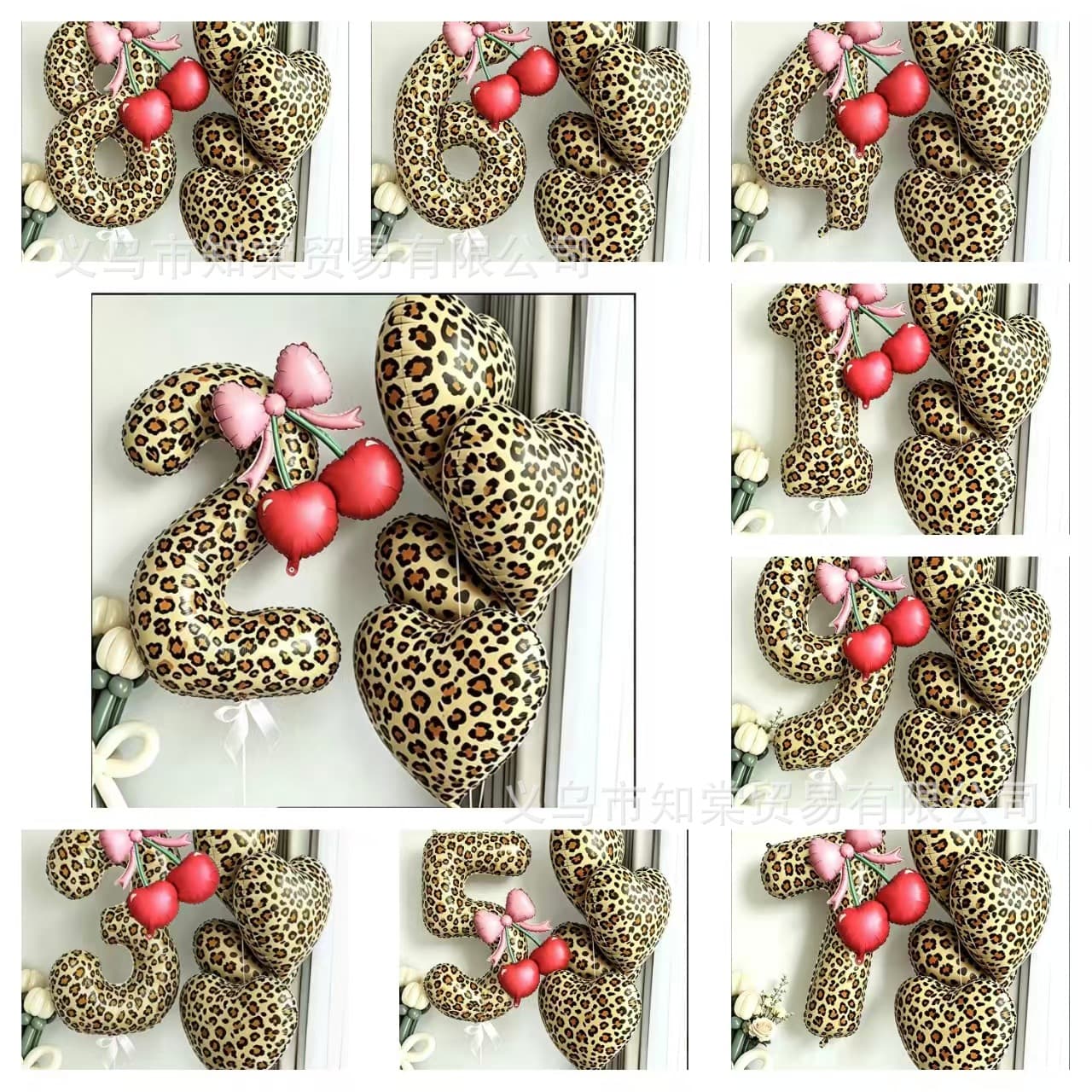 40-inch American version leopard print number balloon set animal print number balloon birthday arrangement decorative aluminum film party balloon