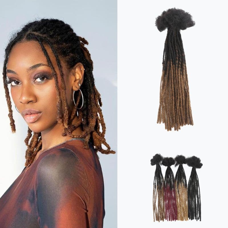 Human hair dreadlocks, hand-stitched African reggae dreadlocks, 0.2cm.