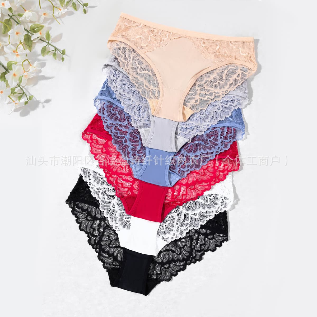 Factory Wholesale New French Sexy Lace Panties for Women, Pure Desire Mid-Rise Ice Silk Hip-Hugging Triangle