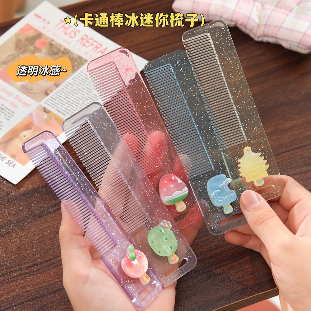 Cute Cartoon Girl Heart Small Comb Convenient Children's Comb Home Mini Portable Folding Comb Hairdressing Comb Wholesale