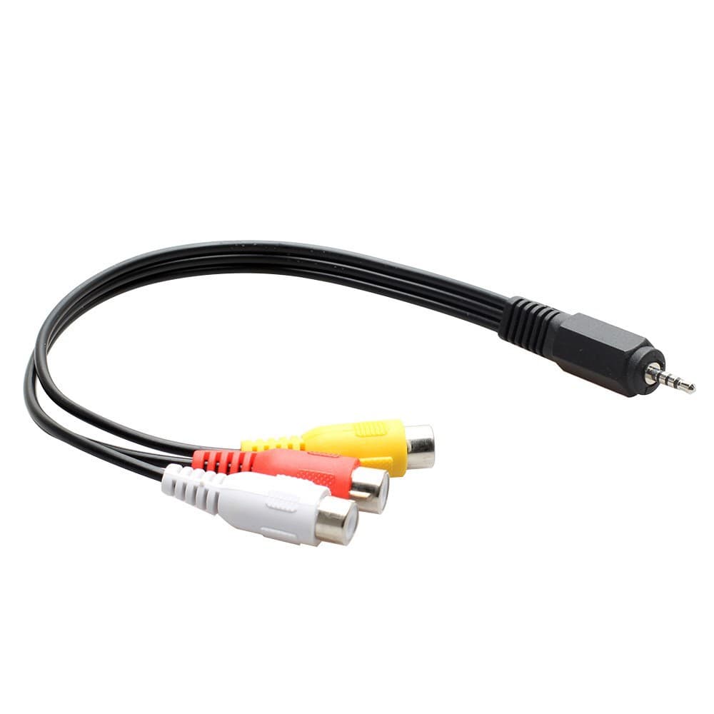 3.5mm 1-to-3 AV audio/video cable, 3RCA connector, four-pole three-female connector for TV set-top.