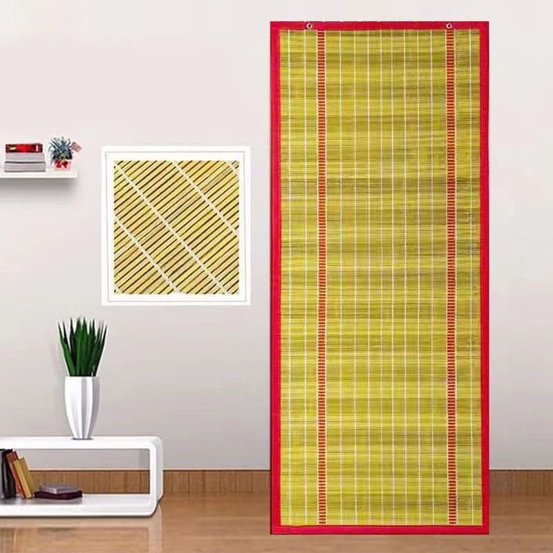 Home door curtains, bamboo blinds for mosquito prevention, breathable, sun-protective, ventilated door hangings, roll-up curtains, Amazon source factory