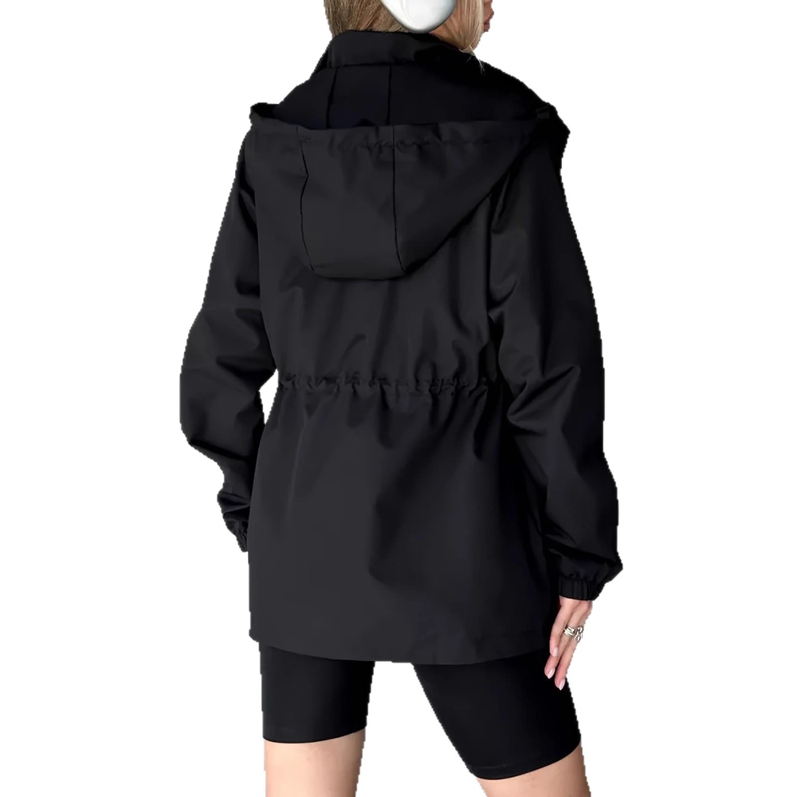 Cross-border 2025 European and American Women's Autumn New Arrival Amazon Waterproof Jacket Slim Fit Trench Coat Windbreaker