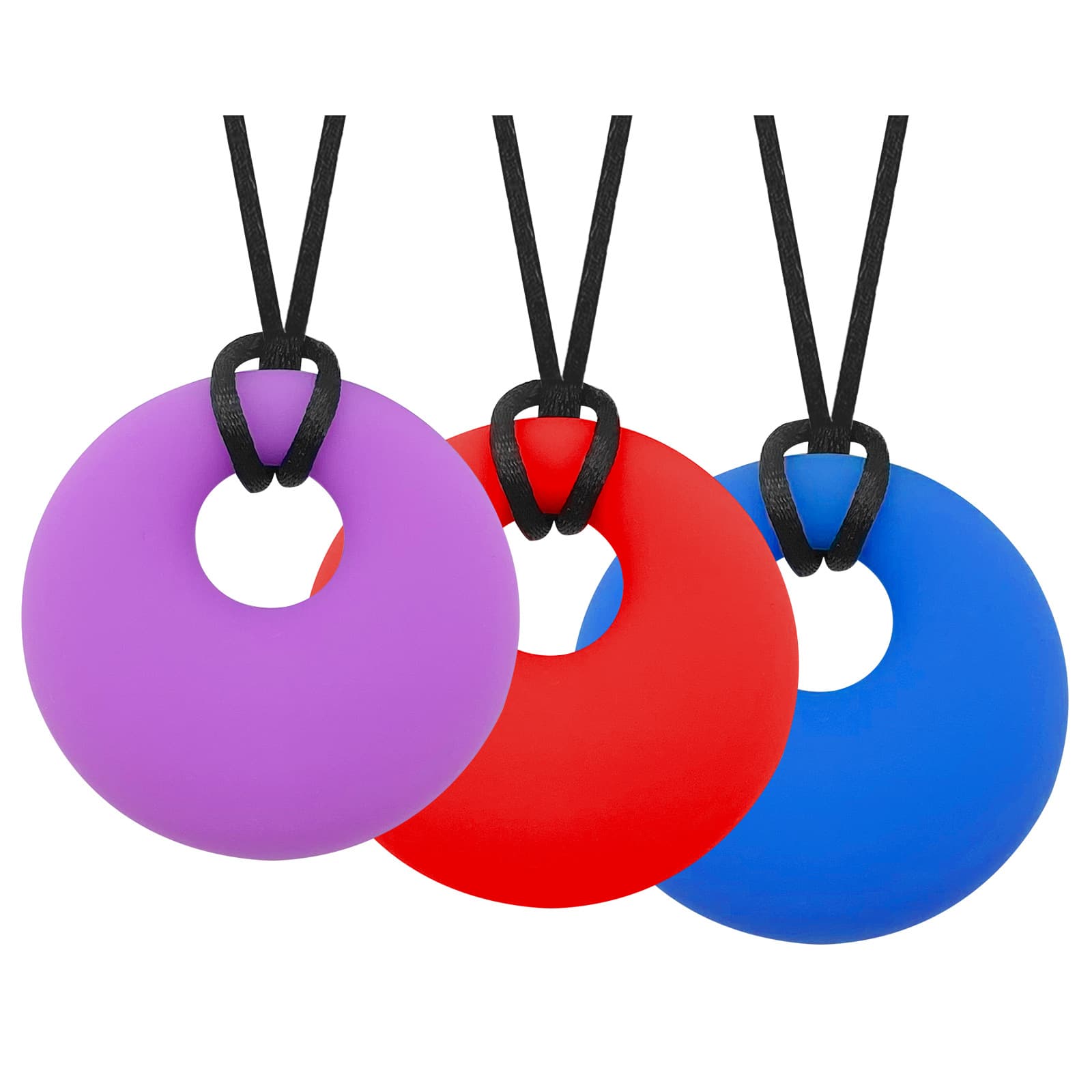 In Stock Children Adult Chewing Necklace Silicone Chew Toy Autism Sensory Chewing Necklace Half Round Teether