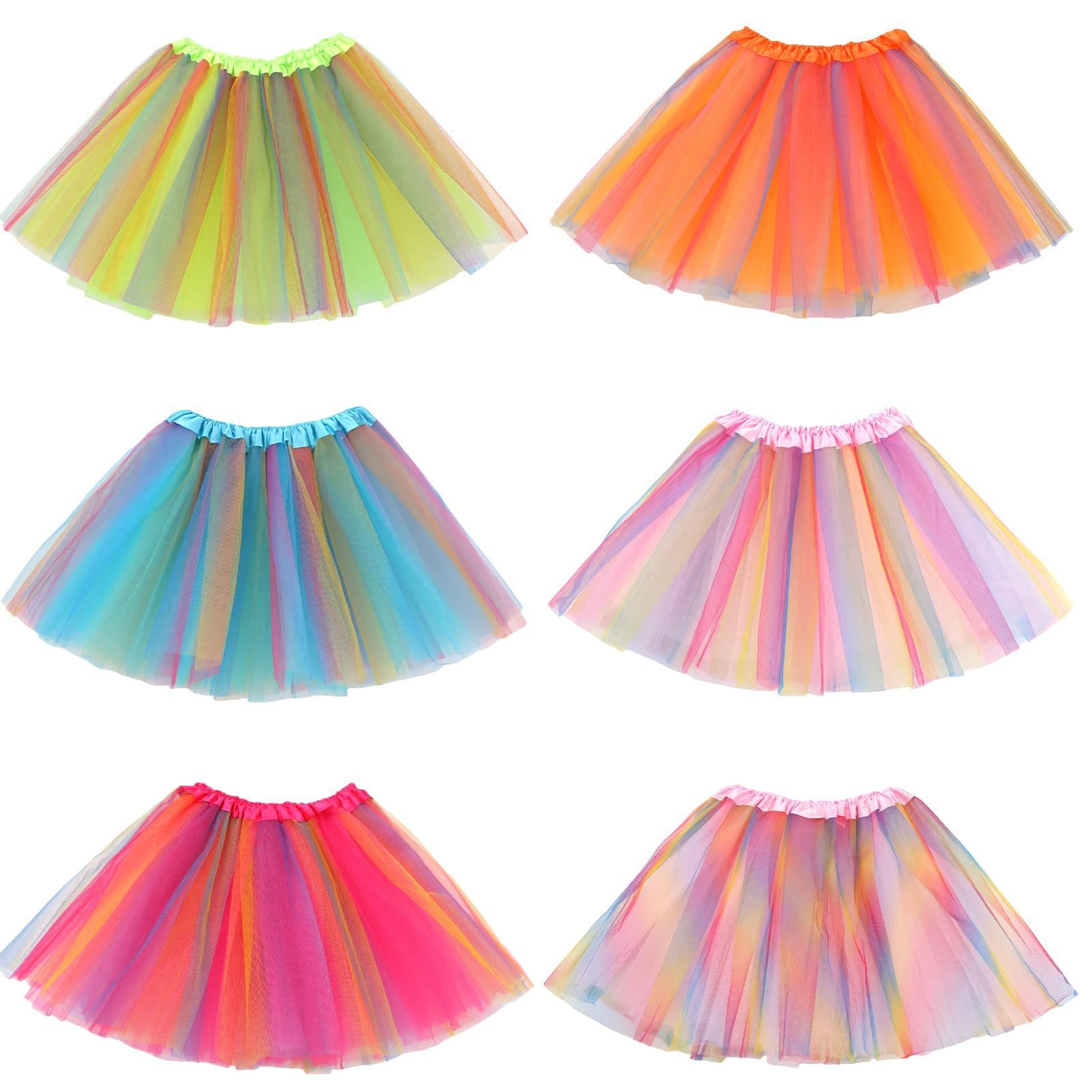 Cross-Border Trade Mesh Skirt Half Skirt European and American Mesh Rainbow Half Skirt Children's Tutu Skirt Ballet Fluffy Skirt