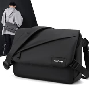 New Men's Simple Crossbody Bag Fashion Single Shoulder Men's Bag Large Capacity Water-Resistant Messenger Bag Business Briefcase