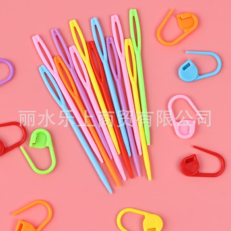 Plastic Safety Small Buckle, Colorful Mark Buckle, Hand Knitted Sweater Tool, Wool Sewing Needle, Anti-Unlocking Buckle