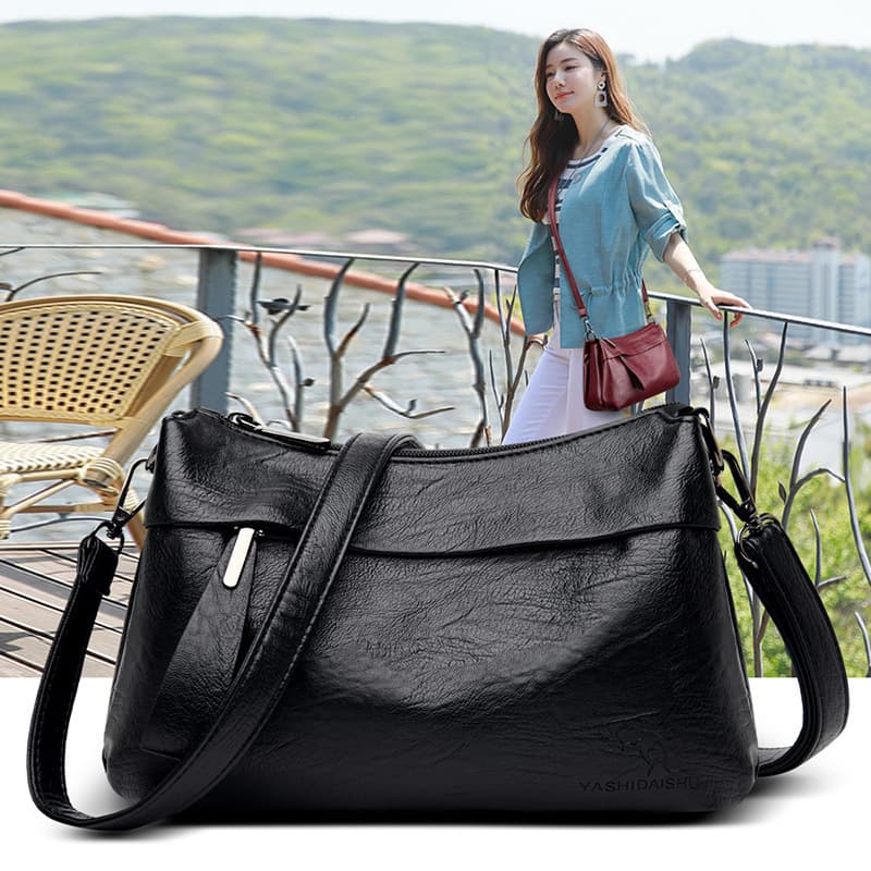 Women's Handbag Small Bag 2020 Soft Leather Casual Crossbody Bag Versatile Shoulder Bag Middle-aged Mother Bag Square Bag