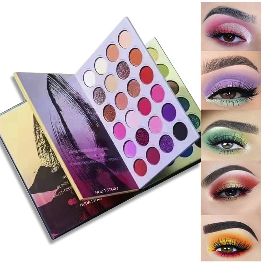 Cross-border Bestseller 72-Color Eyeshadow Book Long-Lasting Makeup Not Easy to Fade Shimmer Matte Wet Powder Eyeshadow Palette Multiple Colors in One