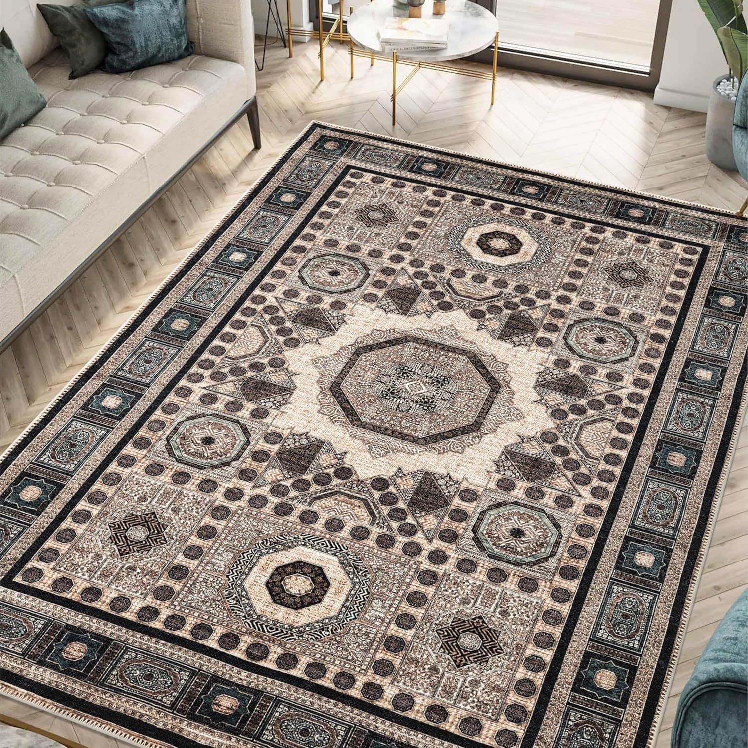 Cross-border American Persian carpet, living room full of large area sofa blanket, bedroom easy care bedside blanket, label delivery