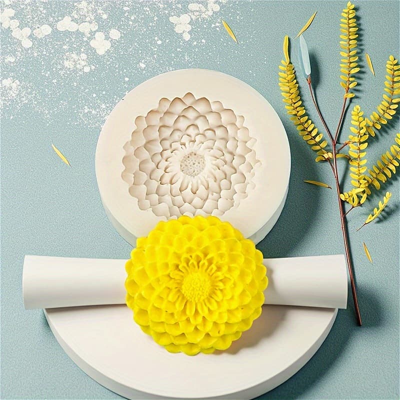 Round Thousand Layer Flower Mold Gypsum Silicone Mold DIY Aromatherapy Diffuser Stone Flower Cake Mold