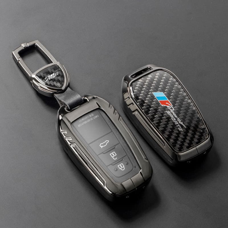 Vacuum Plated Real Carbon Fiber Key Case Cover for Toyota, Professional Grade