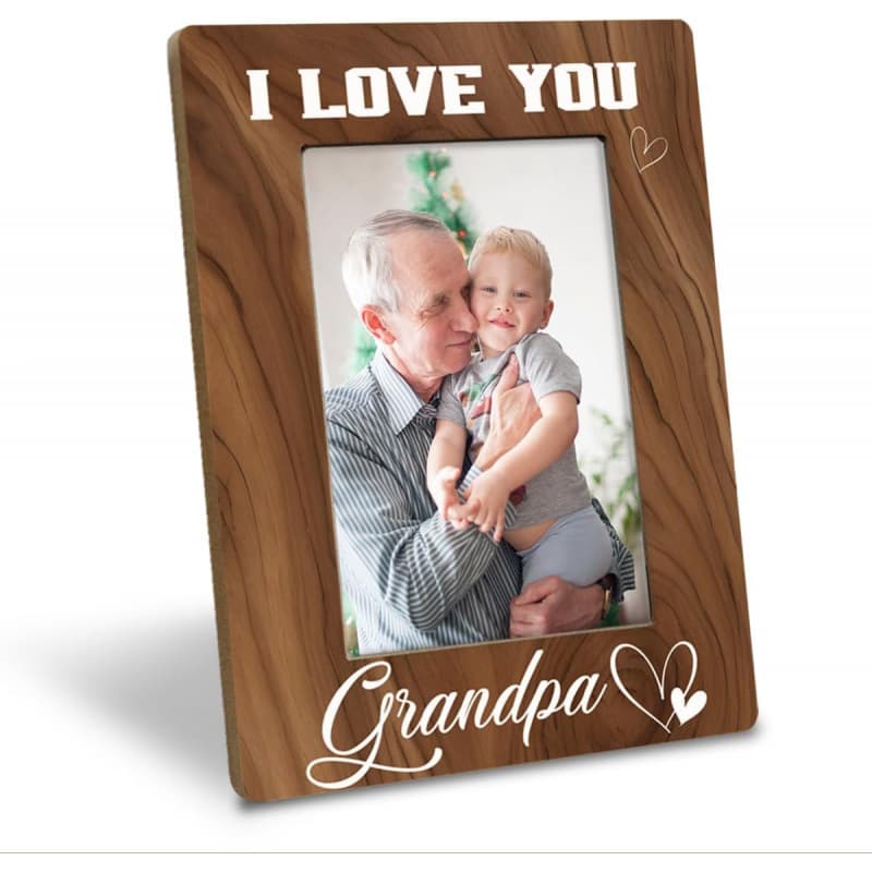 Grandpa Gifts, I Love You Grandpa Photo Frame, Holds 4 x 6