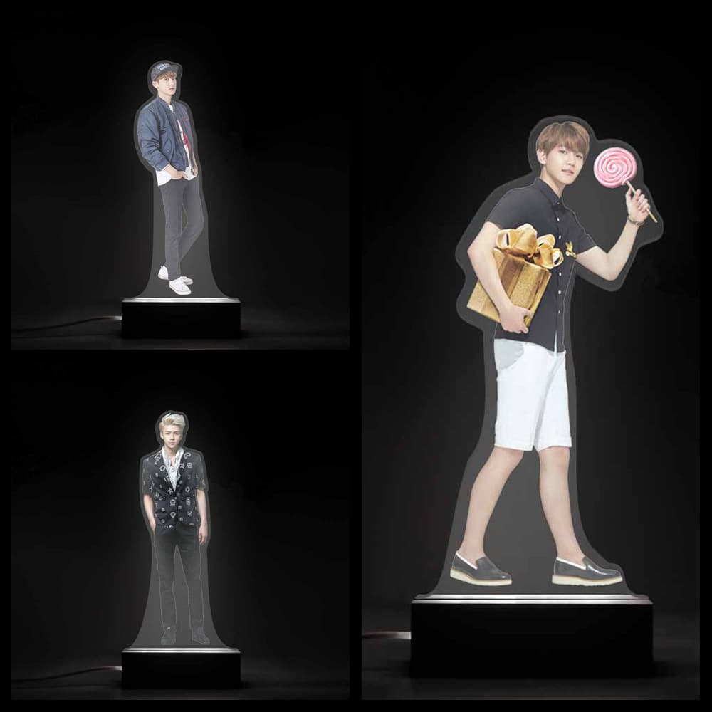 Park Brilliant Bernese Korea Kpop Men's Group Exo Star Peripheral Store Beech Wood Night Light Products Wholesale Supply