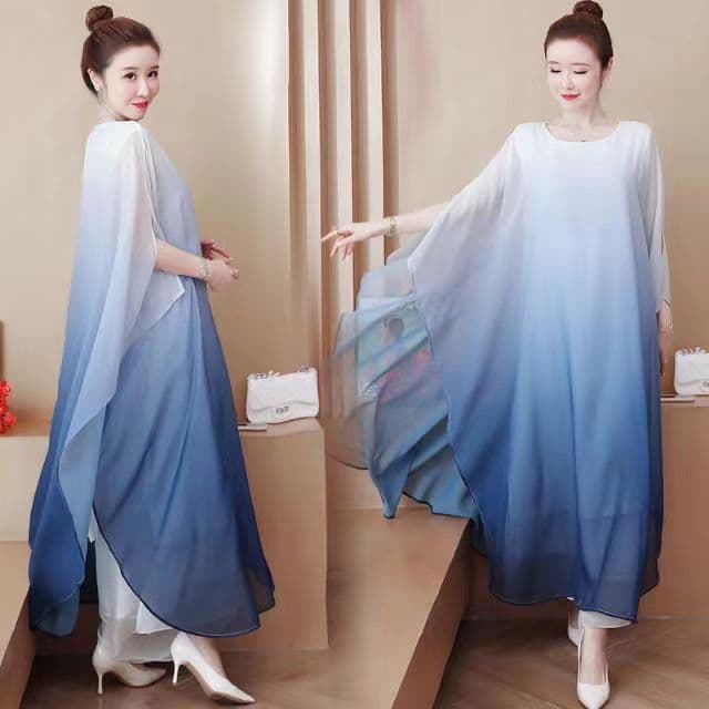 Zen Dance Loose Ancient Style Long Robe Fairy Guqin Tea Zen Clothing Flowing New Chinese Style Women's Dress