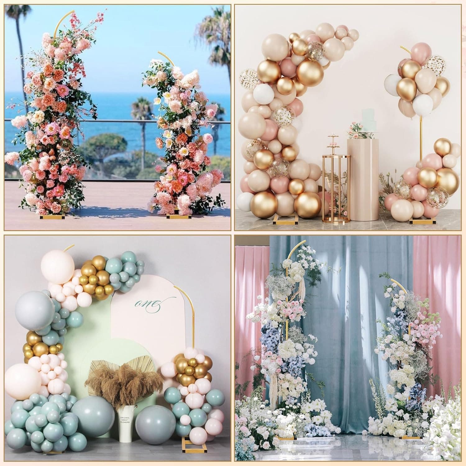 New Cross-Border Metal Wrought Iron Half Arch Wedding Scene Decoration Arch Flower Stand Flower Door Outdoor Ornament Prop