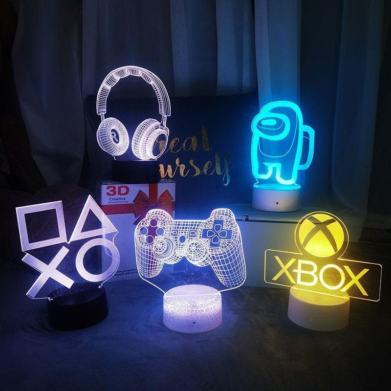 Gaming Decorative Light XBOX Game 3D Night Light Atmosphere Light Sony PS5 Peripheral Decoration Game Console Case Decoration
