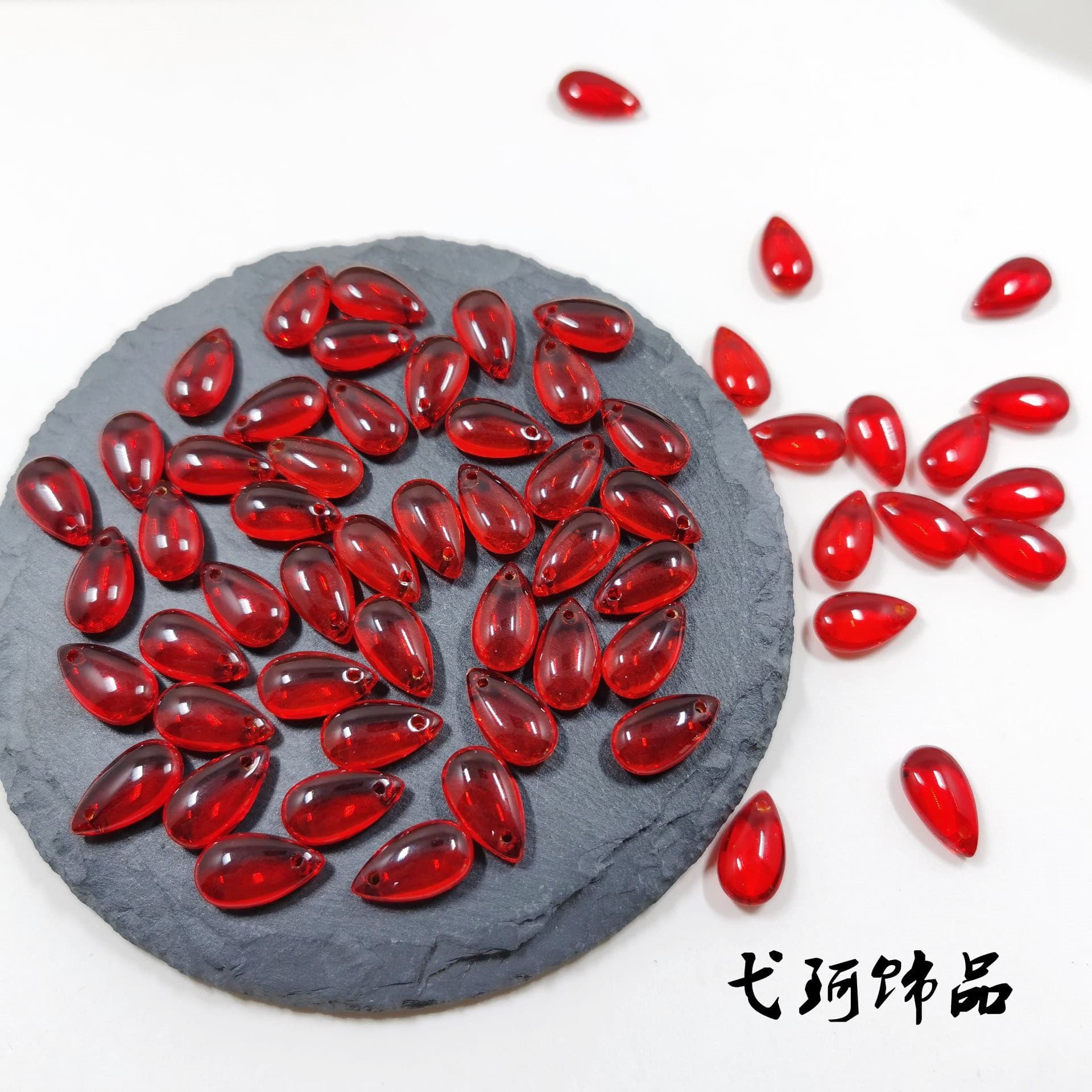 B4 Loose Beads Glass Petal Teardrop 8*14mm Handmade DIY Ancient Style Hair Accessory Jewelry Parts Earring Pendant Materials