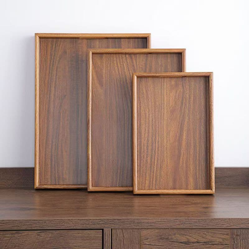 Dried Fruit Tray Imitation Rosewood Fruit Plate Exquisite Tray Rectangular Wooden Display Plate Wooden Pastry Plate Fruit Tray