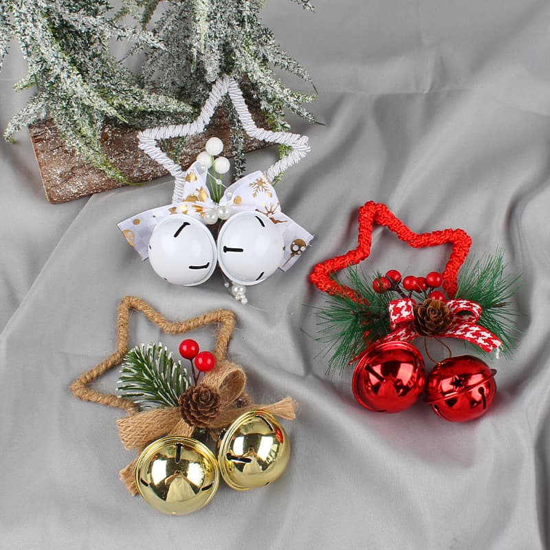 Gangzhilian Christmas Star Bell Accessories Hangers DIY Tree Decorations Bow Bells Window Props