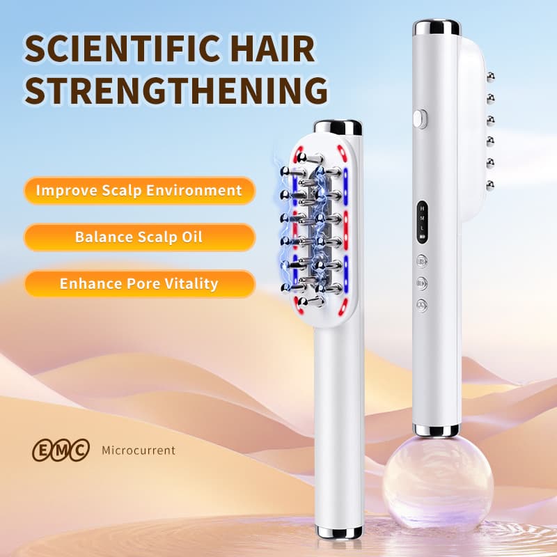Cross-border Electric Massage Comb Color Light Comb EMS Microcurrent Scalp Applicator High-frequency Vibration Hair Care Device