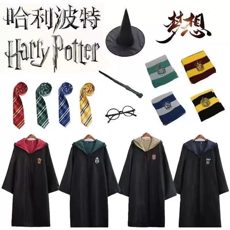 Harry Potter Style Cosplay Kids Costume Magic Robe Full Set Anime Cosplay Halloween Cape