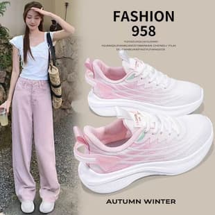 2026 New Women's Shoes Mesh Breathable Sports Shoes Lightweight Thick Sole Casual Running Shoes Versatile Trendy Shoes
