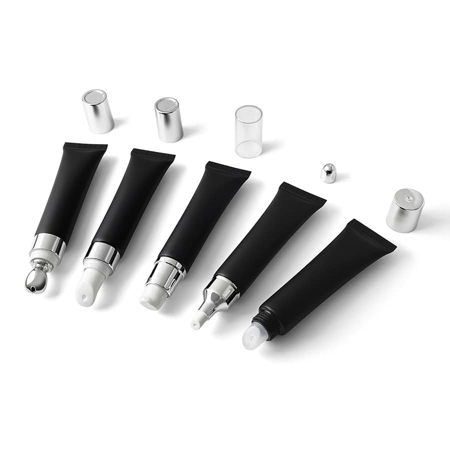 In stock: 15-20ml/g black frosted cosmetic plastic tube, lipstick refill, eye cream, lotion rollerball, empty bottle.