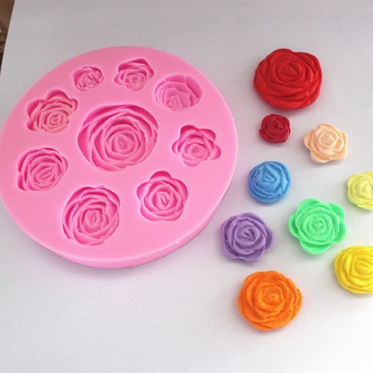 Afternoon Tea Dessert Flower Combination Set Silicone Mold for Fondant Cake Chocolate Decorations Handmade Soap Mold In Stock