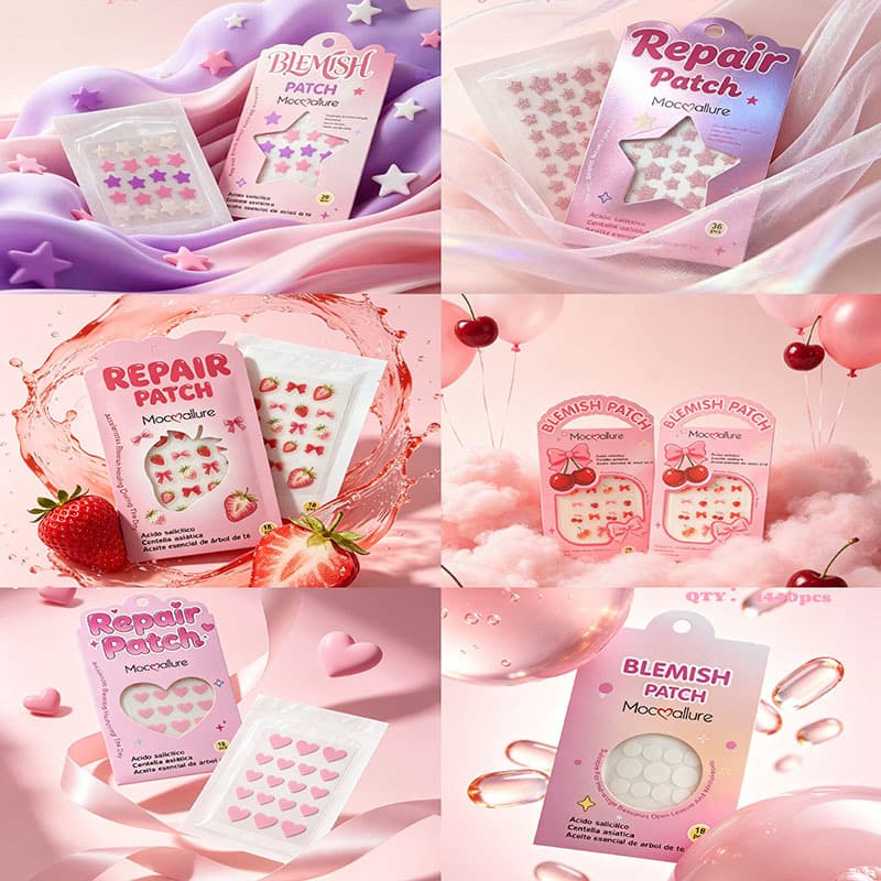 Mocoallure new cross-border foreign trade color acne patch hydrocolloid isolation acne purifying patch acne mark patch beauty makeup